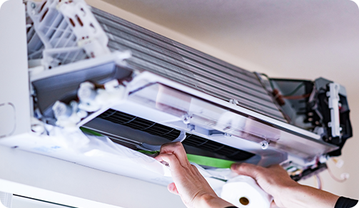 エアコンの確認作業